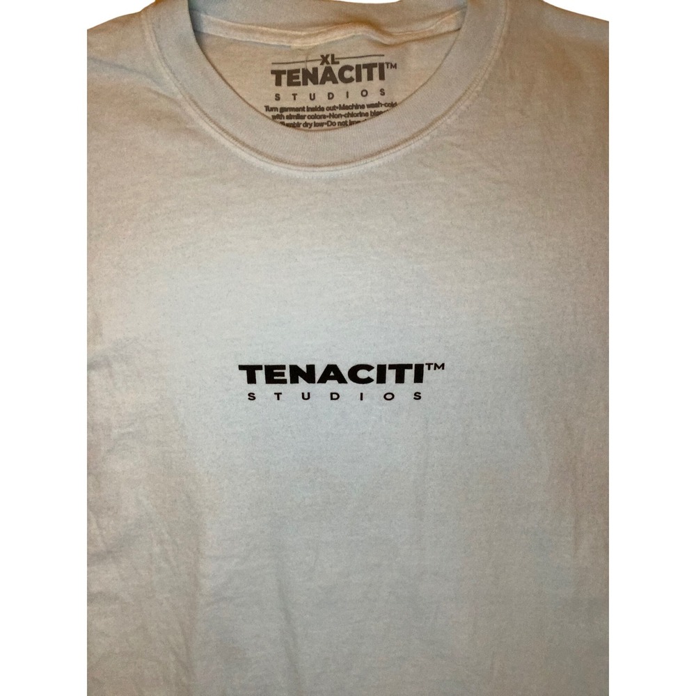 Tenaciti Studios Mens XL Light Blue Graphic Logo T-Shirt Short Sleeve Streetwear - Picture 2 of 3